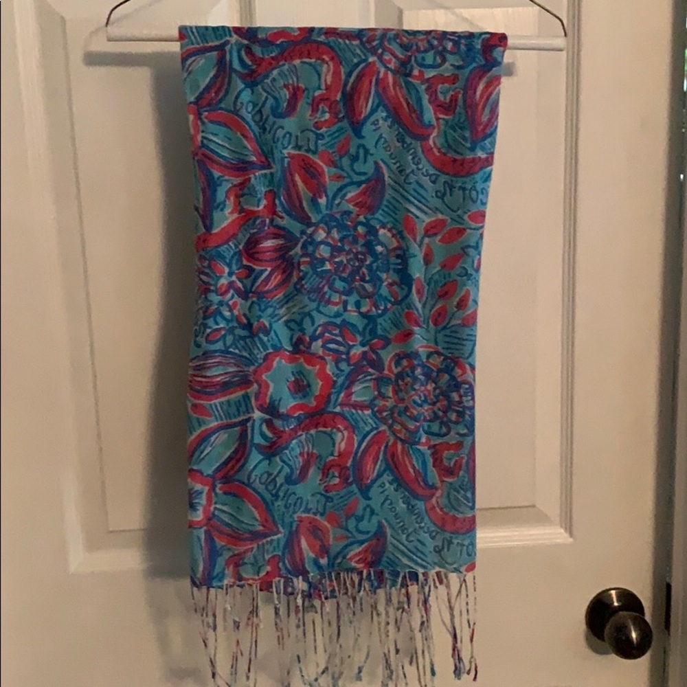 Lily Pulitzer pink and blue Capricorn scarf